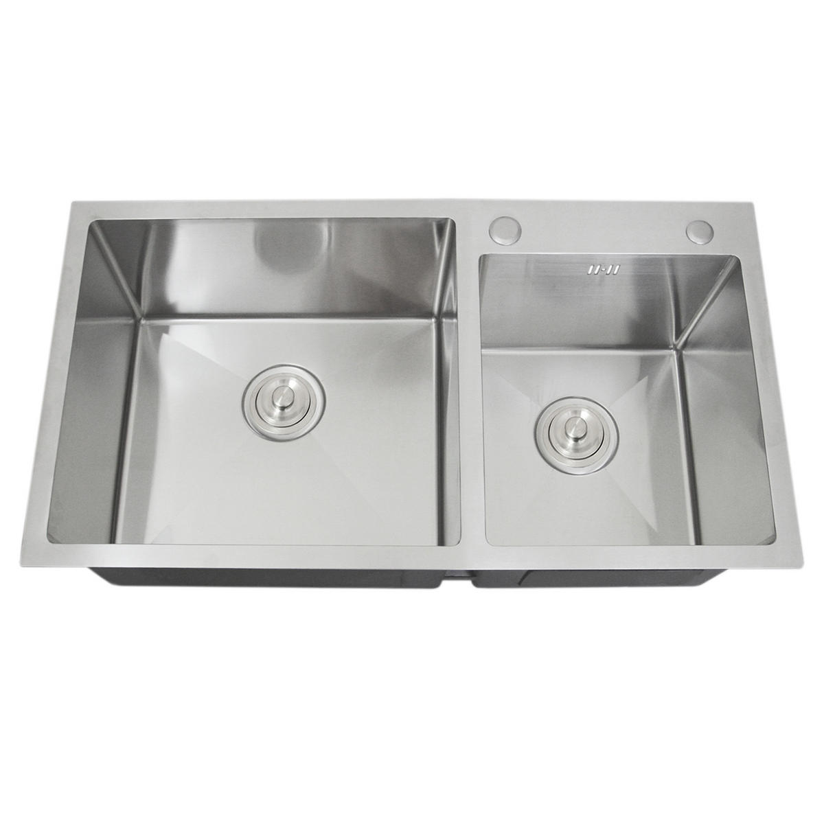 DOPPELSPÜLE Edelstahl - Alufarben, Metall (82/1/45cm) - Monstershop