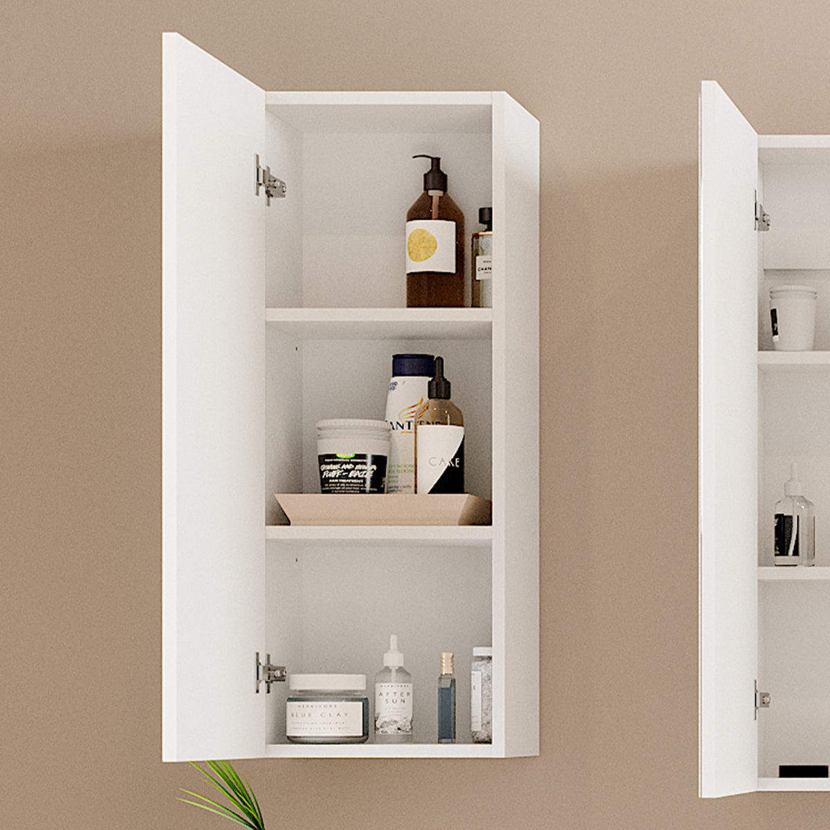 BADSCHRANK Gloria Weiß 33 x 84 cm mit 2 Regalböden - Weiß, Holzwerkstoff (33/84/21.6cm) - Vicco