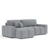 ECKSOFA MIT SCHLAFFUNKTION Ucci Grau Plüschstoff - Schwarz/Grau, Holz/Holzwerkstoff (233/142cm) - Maison de Reve