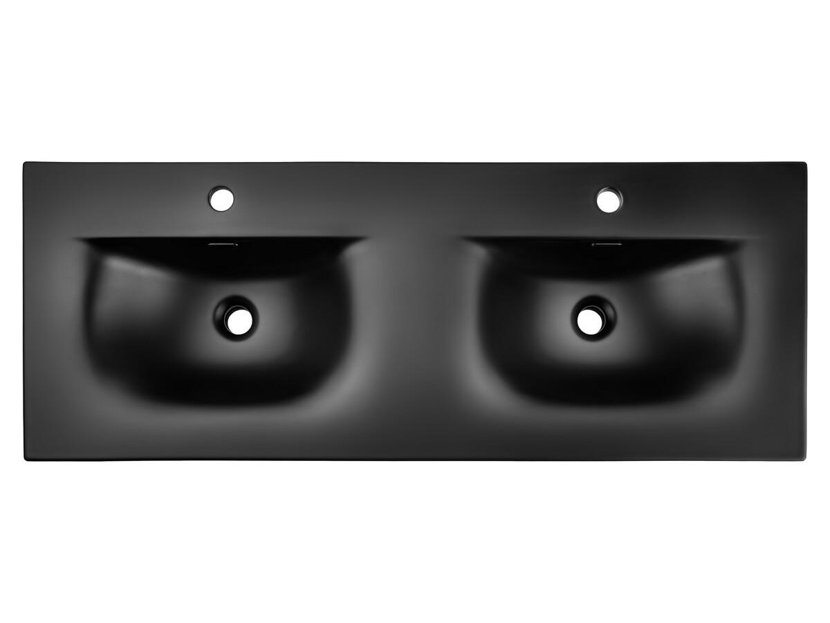 WASCHTISCHKOMBI 120 cm 3 Teile - Ocean Beige O BM437 in Beige / Geölter Eiche - Eichefarben/Schwarz, Holz/Keramik (120/57/46cm)