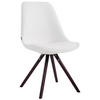 STUHL Lederlook weiß - Weiß/Cappuccino, Holz/Textil (48/84/56cm) - CLP