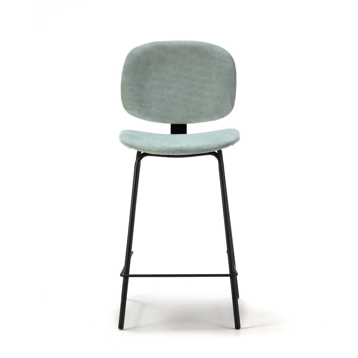 BARHOCKER (Set aus 2) aus Cordstoff mit schwarzen Metallbeinen - arus 44/50/65 cm - Grau, Textil (50/65/44cm) - Calicosy