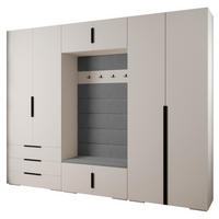 GARDEROBEN-SET 236,7/300/47 - Schwarz/Weiß, Holz/Kunststoff (300/236.7/47cm) - Abiks Möbel