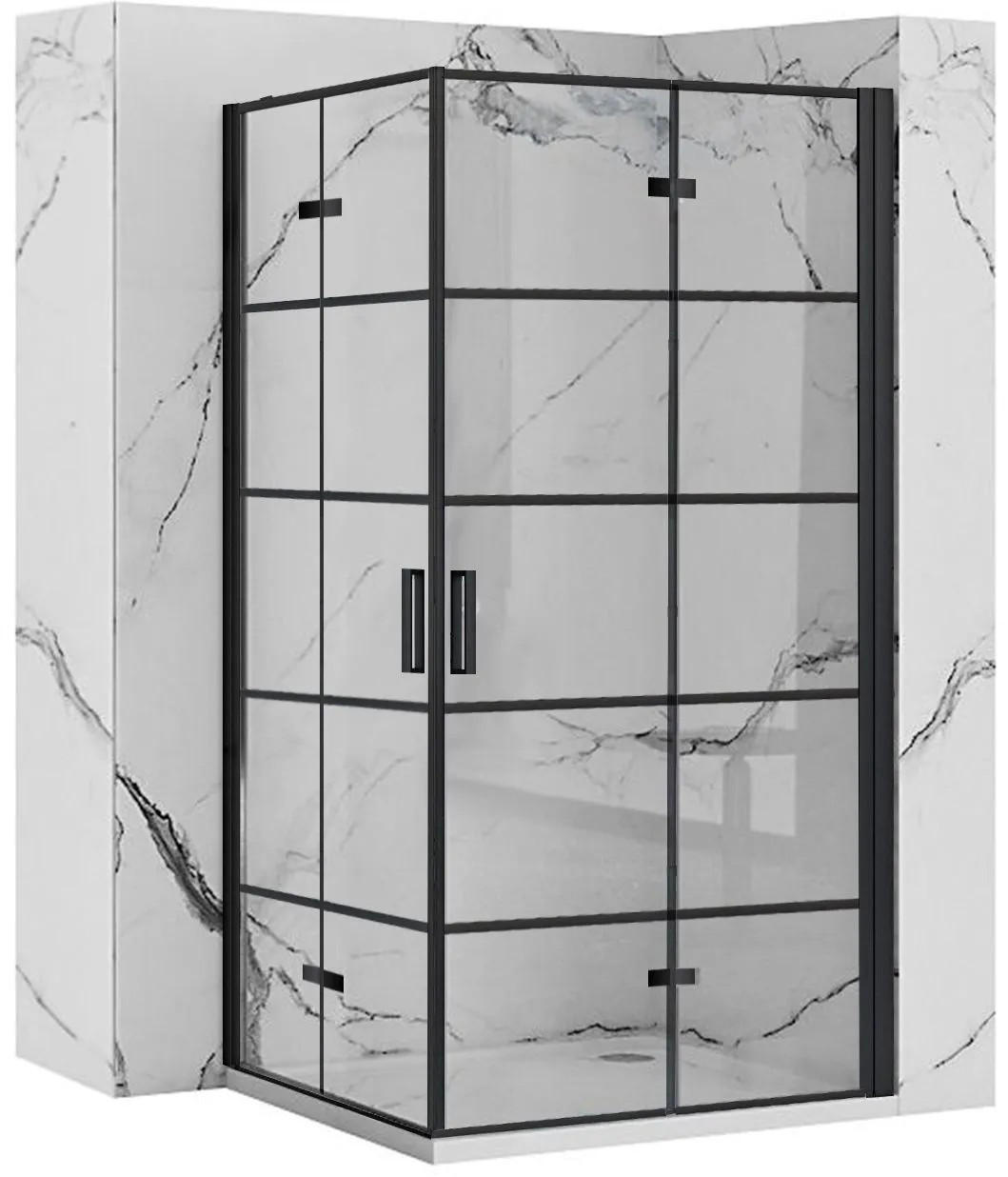 REA Duschkabine Schwarz 90x190x90 cm