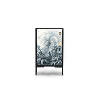 NACHTTISCH aus MDF mit Palmen-Print BLACK VINTAGE PALM - Schwarz/Grau, Holzwerkstoff (30/65/40cm) - RNT By Really Nice Things