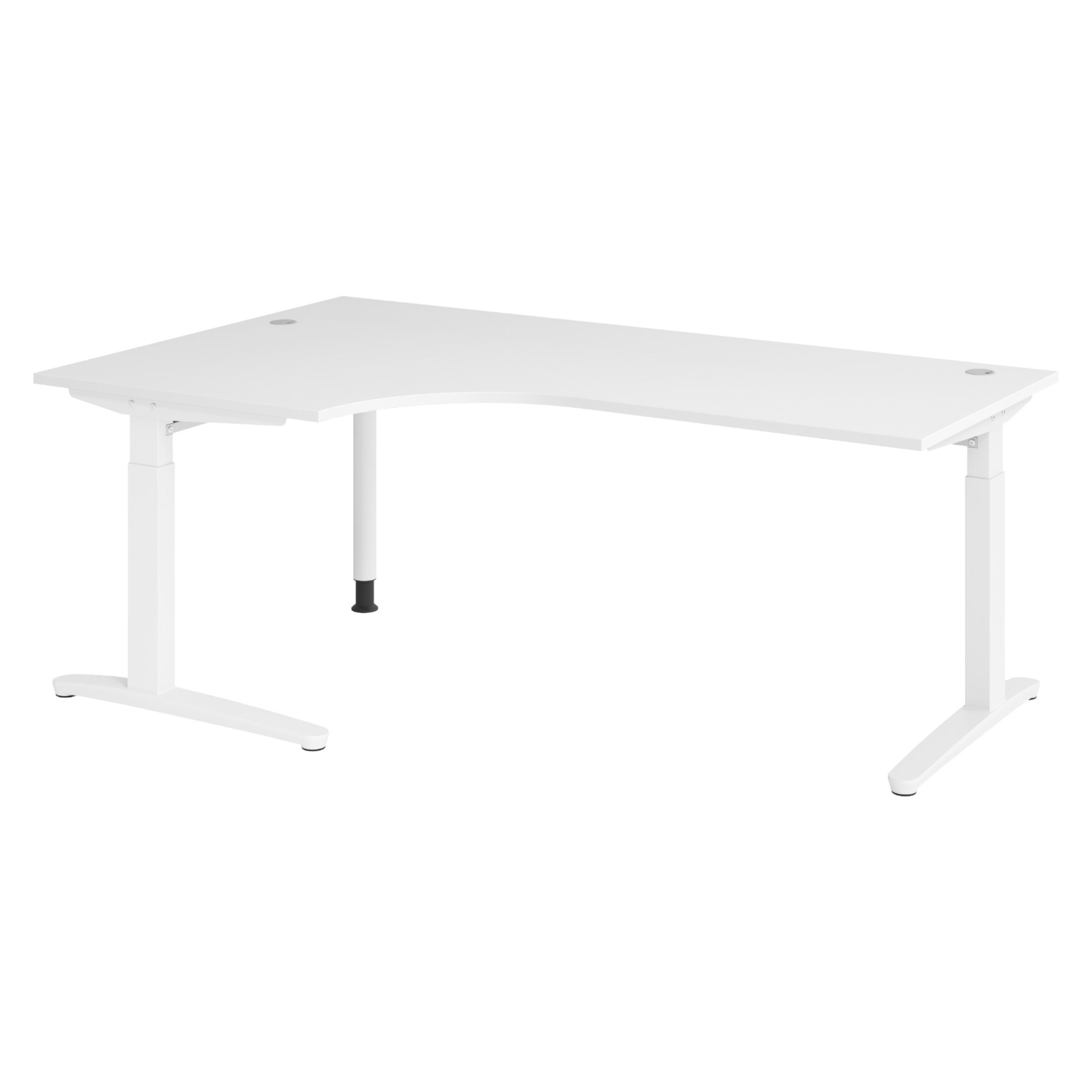 bümö Schreibtisch Weiß, Weiß 200x74x120 cm