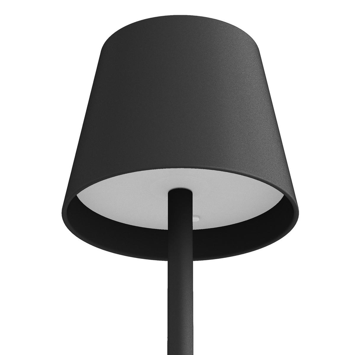 AKKU-TISCHLEUCHTE - ABS-Kunststoff / Eisen - Schwarz, Kunststoff/Metall (12/12/36cm) - home24