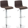 BARHOCKER 2er-Set BERLIN Braun Stoff - Braun, Textil/Metall (39/84/36cm) - DELUKE
