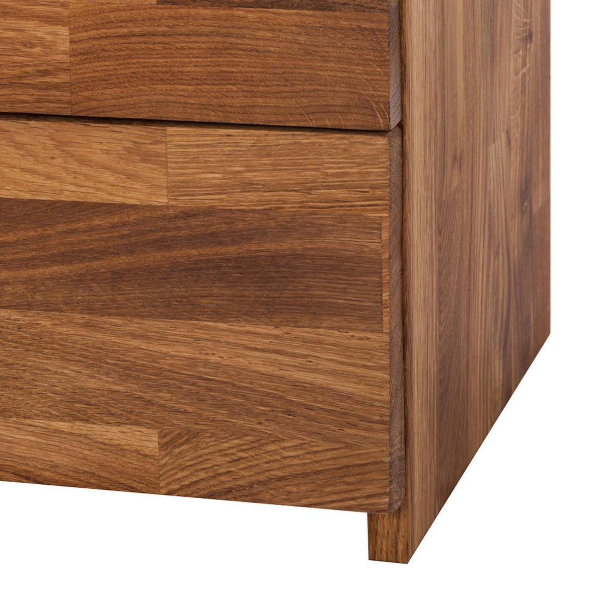 NACHTKOMMODE - Massivholz - Eichefarben, Holz (40/37/33cm) - home24