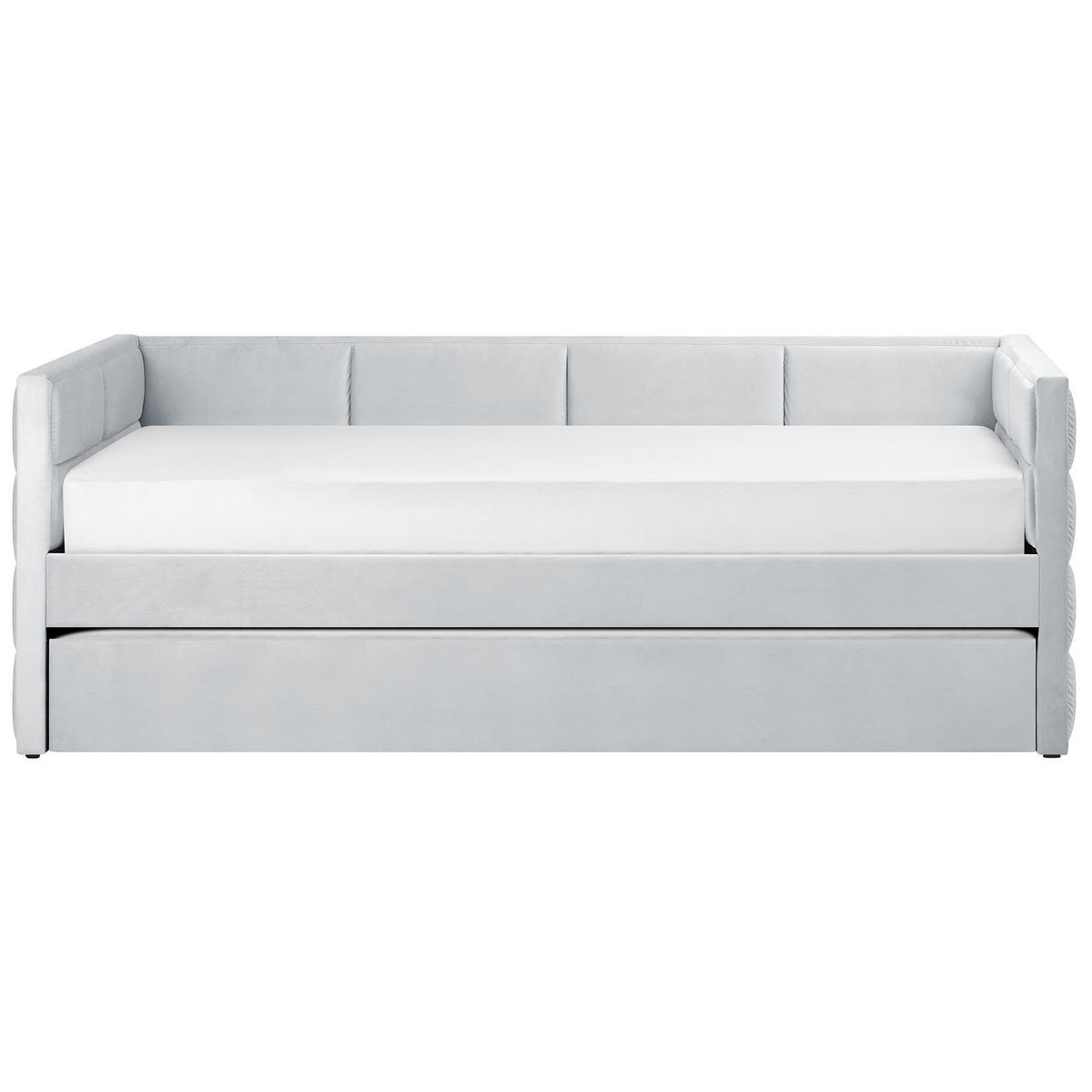 TAGESBETT 90/200cm Hellgrau Chavonne - Hellgrau, Textil (90/200cm) - Beliani