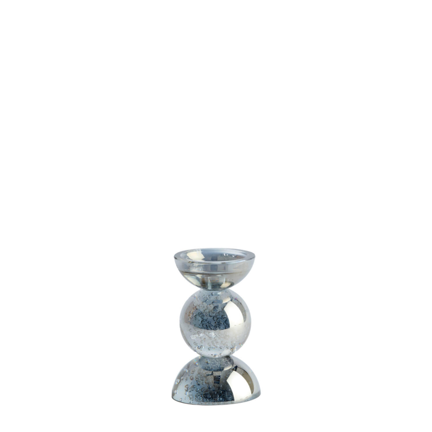 KERZENSTÄNDER Itinga - Grau - 9.5/9.5/15.5 cm - Grau, Glas (9.5/15.5/9.5cm) - Light & Living