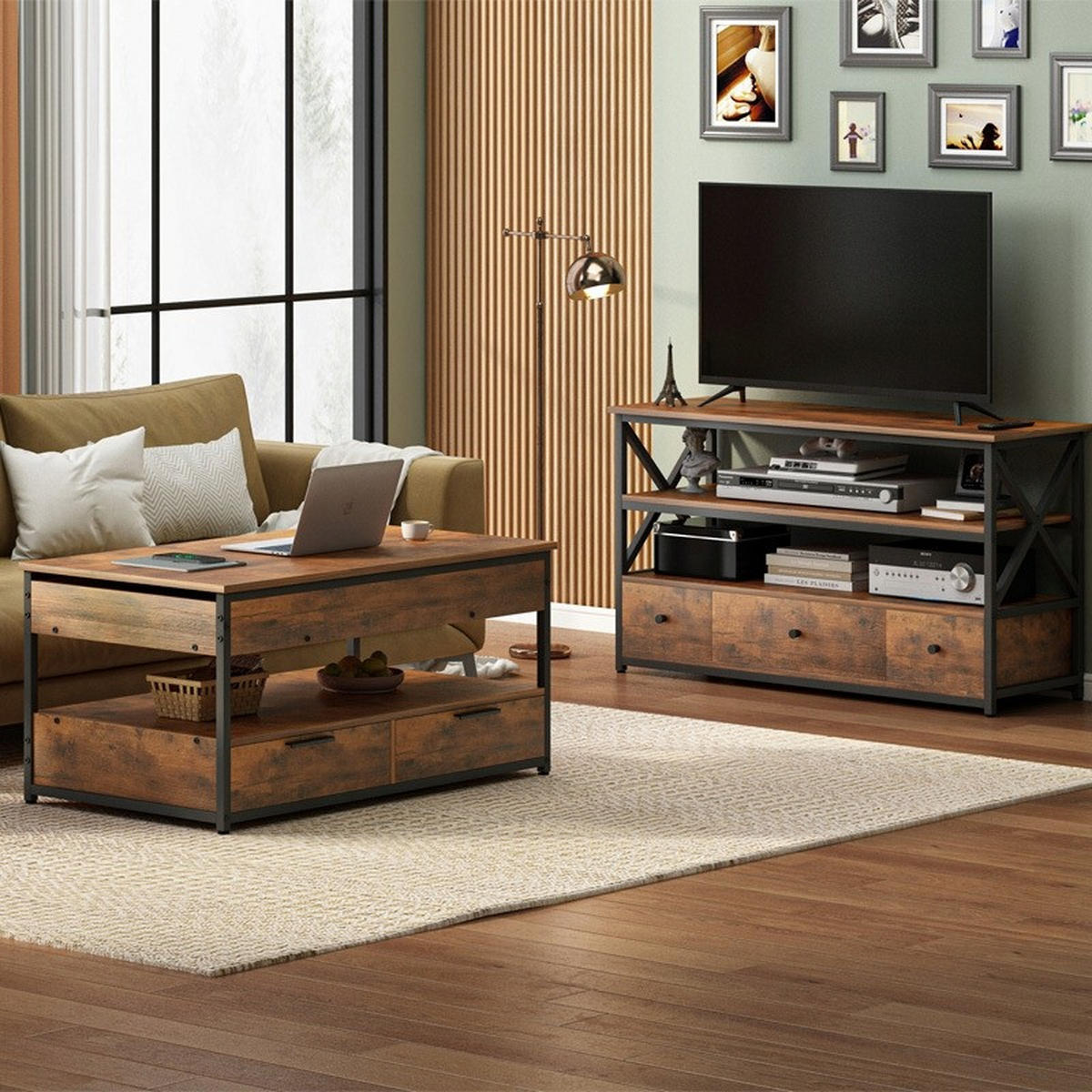 COUCHTISCH, braun 100/50/48 cm - Braun, Holzwerkstoff (100/48/50cm)