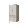 DREHTÜRENSCHRANK Marly 3S2D RE01 - Kaschmir/Schwarz, Holzwerkstoff/Metall (90/191/40cm) - MIRJAN24