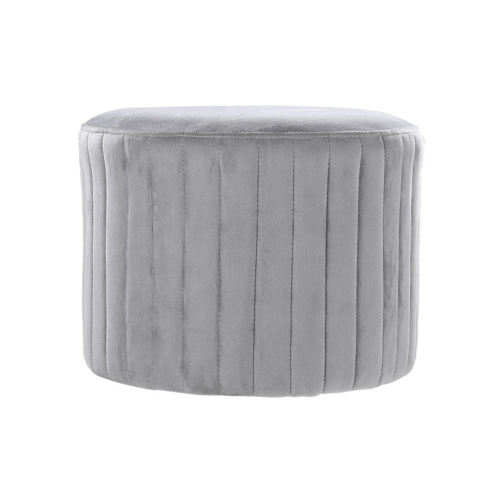 POLSTERHOCKER 40/40/30 cm Runder Flanell Grau - Grau, Textil (40/30/40cm) - Livingandhome