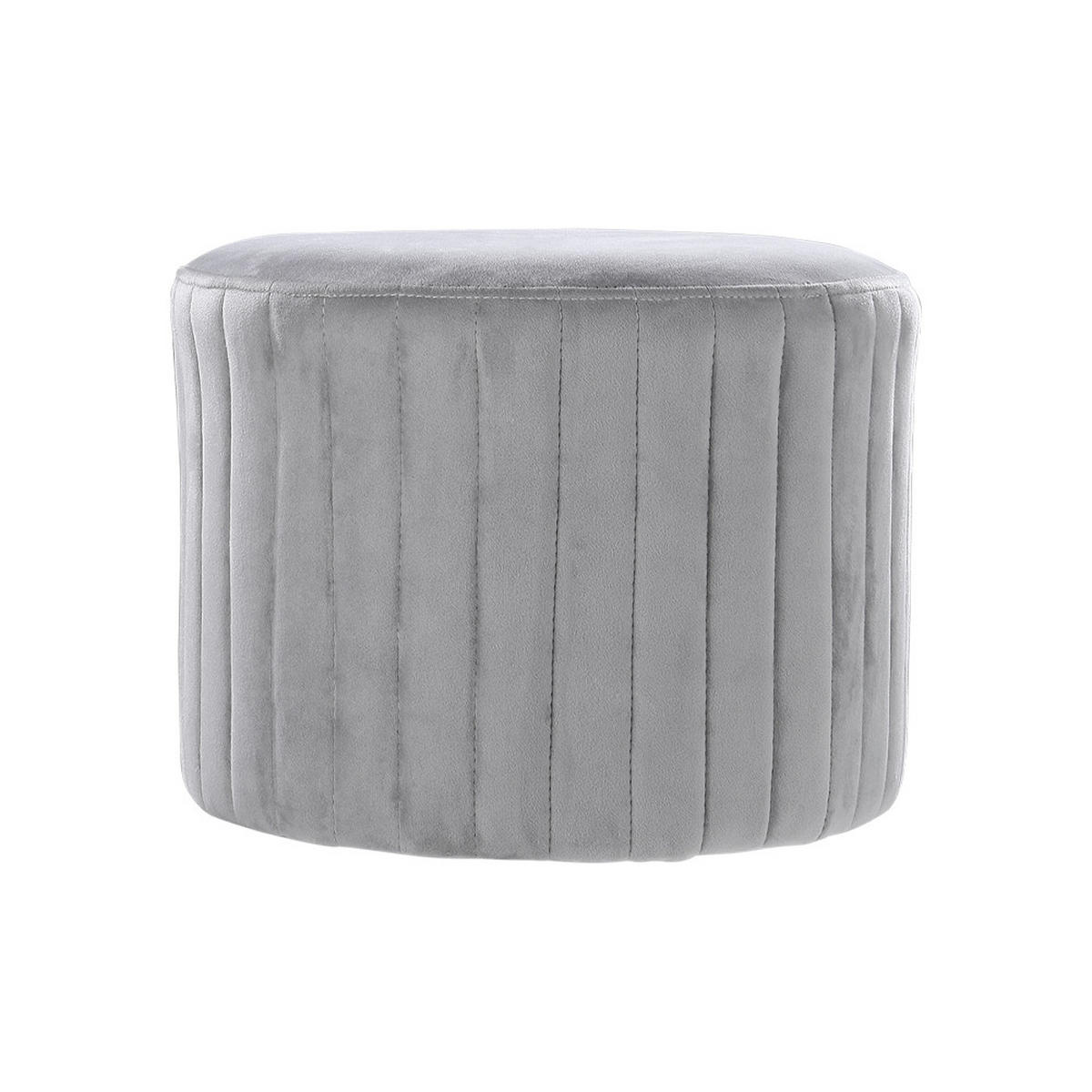 POLSTERHOCKER 40/40/30 cm Runder Flanell Grau - Grau, Textil (40/30/40cm) - Livingandhome
