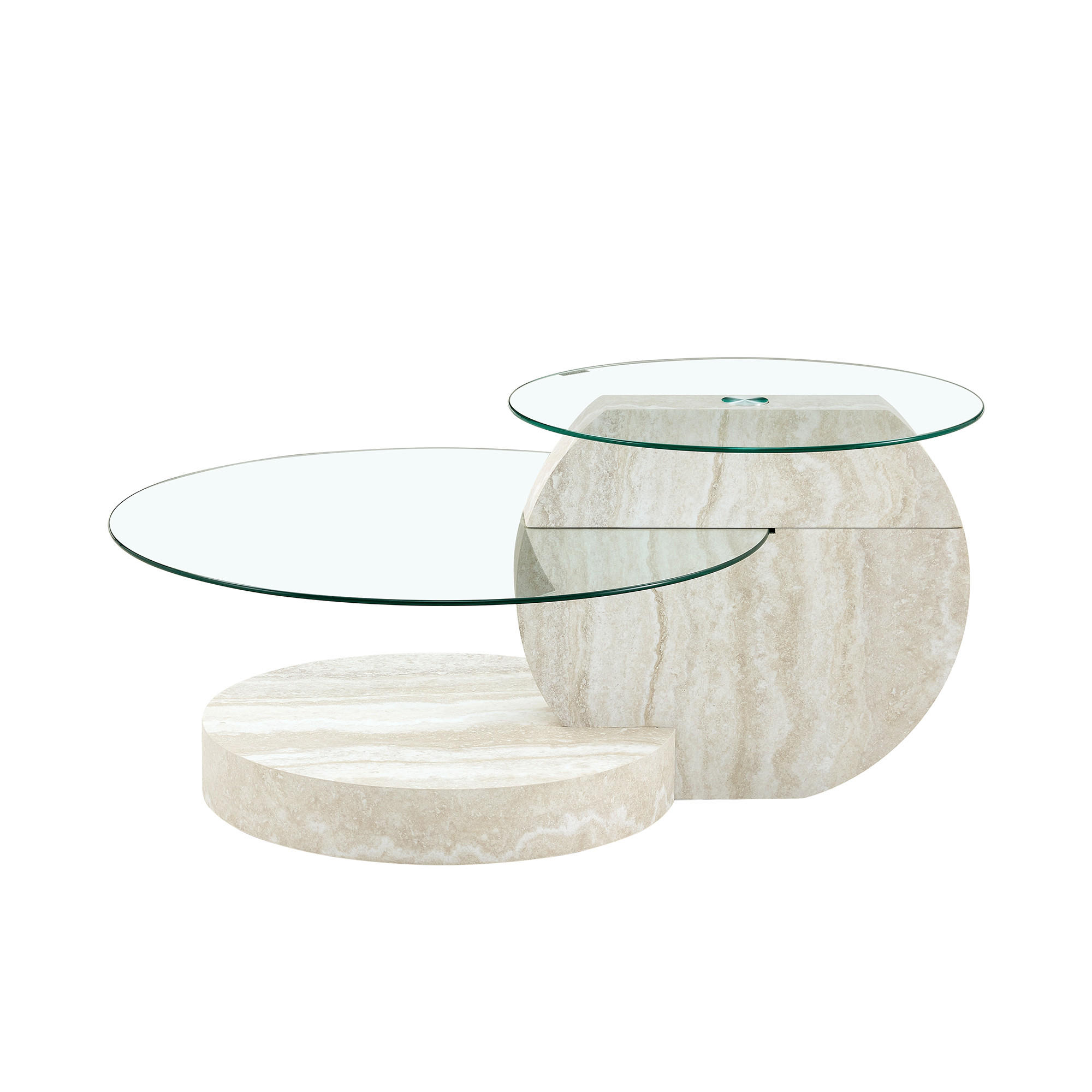 COUCHTISCH DE-158 Sicherheitsglas mit Walnussholz-Maserung - Weiß, Holzwerkstoff (70/90/44cm) - ComfortXL