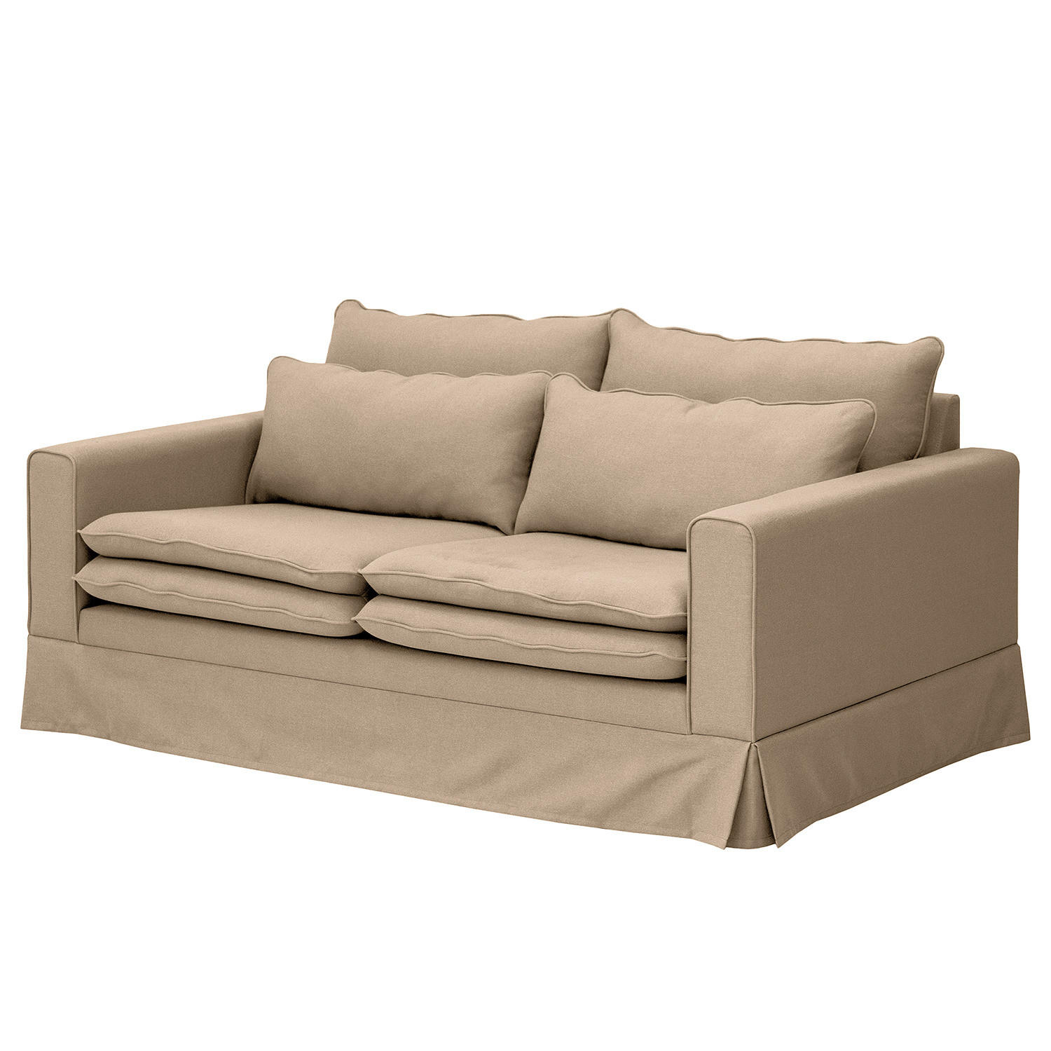 2,5-SITZER SOFA mit Husse - Webstoff - Hellbraun, Textil (180/82/104cm) - home24