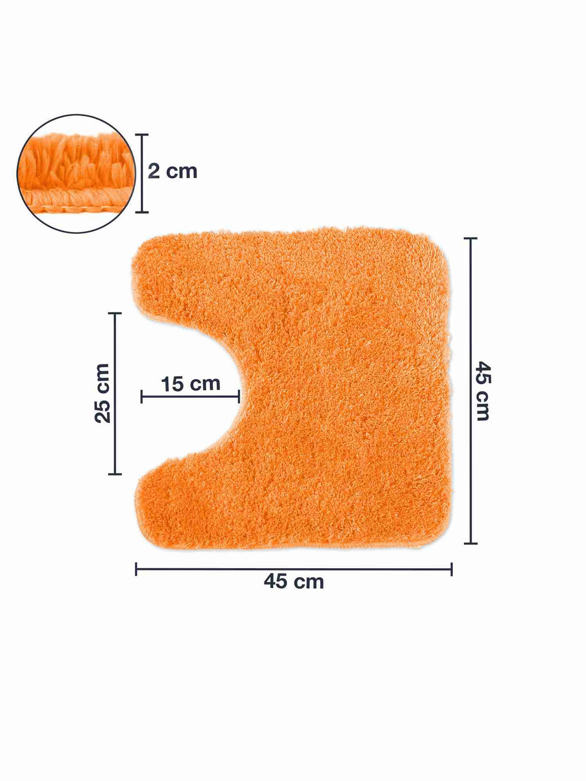 BADEMATTE MIT WC AUSSCHNITT Florenz - Orange, Textil (45/45cm) - WohnDirect