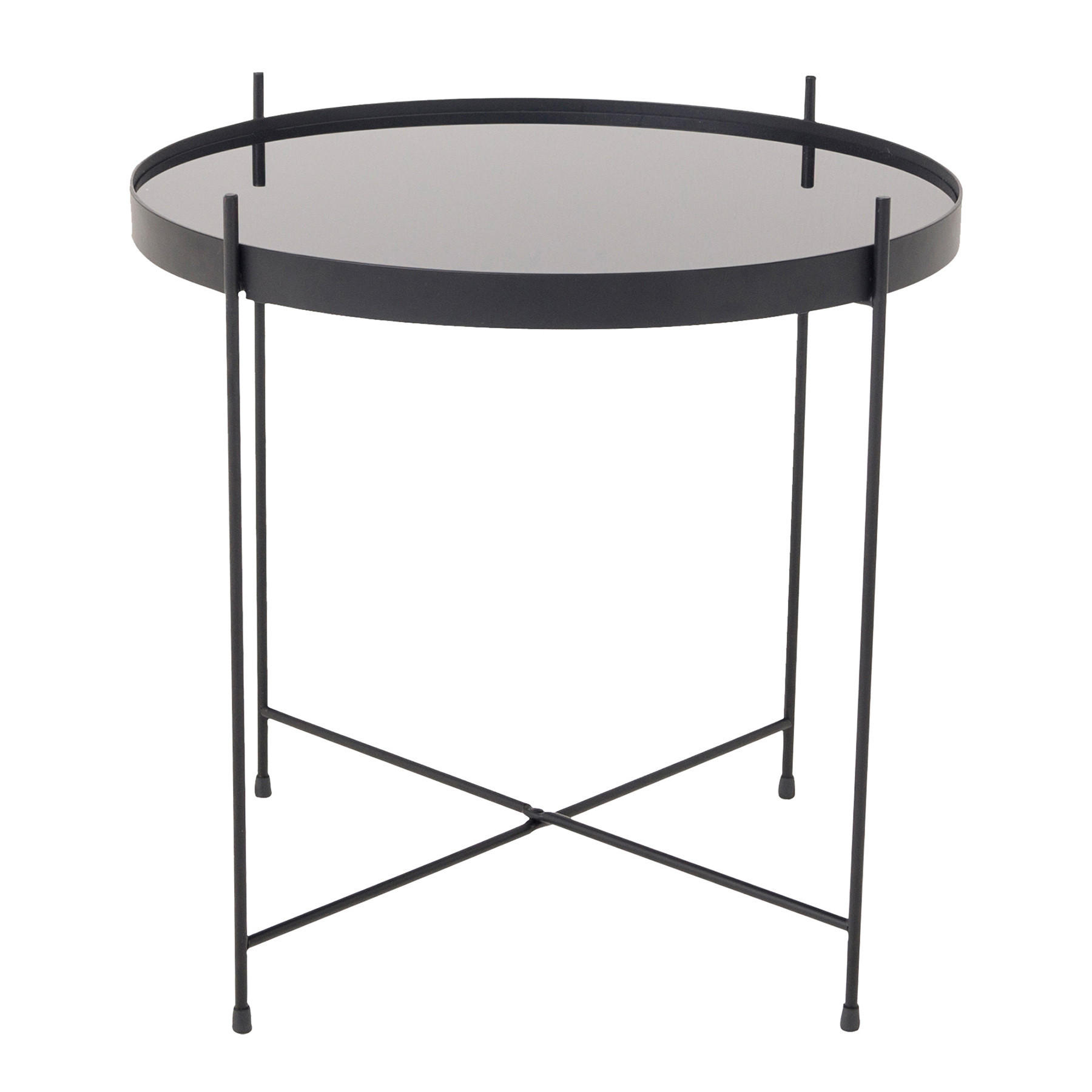 COUCHTISCH ELEGANCE rund Schwarz 38cm - Schwarz/Braun, Glas/Metall (38/38/43cm) - riess-ambiente