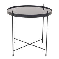 COUCHTISCH ELEGANCE rund Schwarz 38cm - Schwarz/Braun, Glas/Metall (38/38/43cm) - riess-ambiente