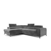 ECKSOFA - OLIVIER (Links, Braun) - Braun, Textil (275/205cm) - Möblo