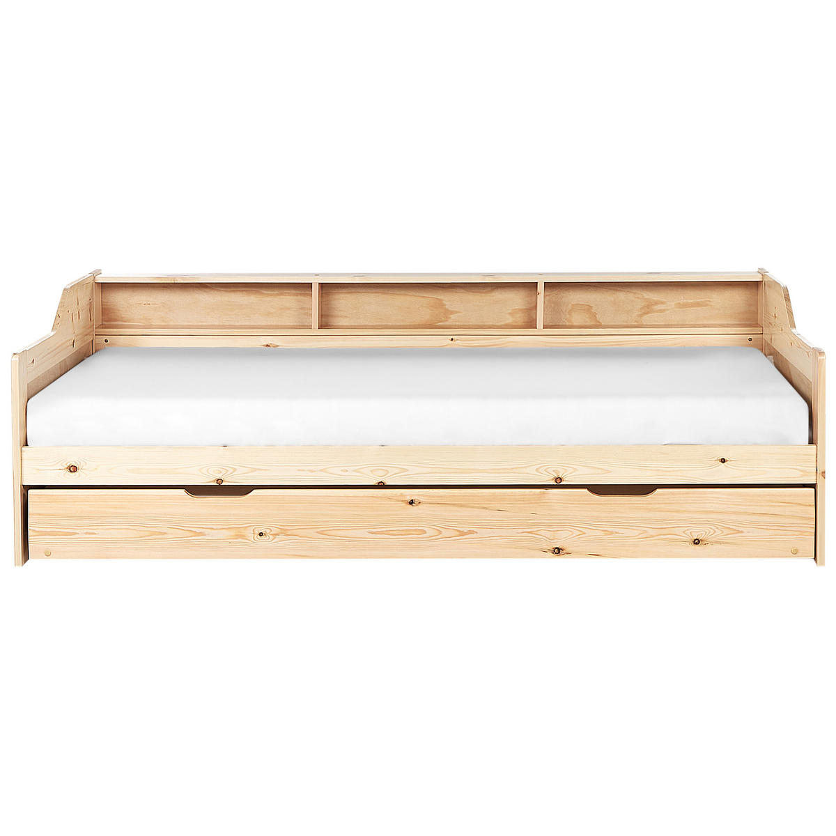 AUSZIEHBETT 90x200 cm Heller Holzfarbton Edern - Hellbraun, Holz (90/200cm) - Beliani