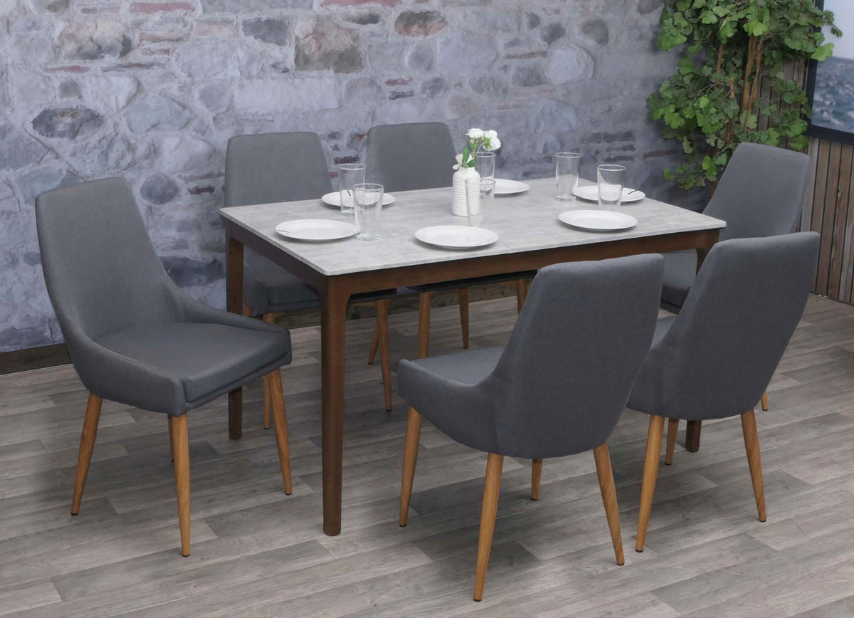 ESSZIMMERSTUHL Grau 6er-Set - Grau, Textil (50/89/60cm) - MCW