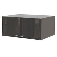 AUFSATZSCHRANK Essen W6B/80 Graphit Hochglanz / Grau Matt 80 / 59 / 36cm - Graphitfarben/Grau, Holz/Holzwerkstoff (80/36/59cm) - Feldmann-Wohnen