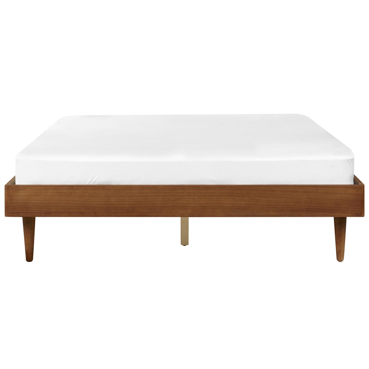 BETT mit Lattenrost 160/200 cm MDF-Platte Braun Toucy - Braun, Holz (160/200cm) - Beliani