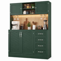 BUFFETSCHRANK mit LED 120x40x188 cm MDF Grün 4 Türen - Grün, Holzwerkstoff (40/188/120cm) - Meubliv