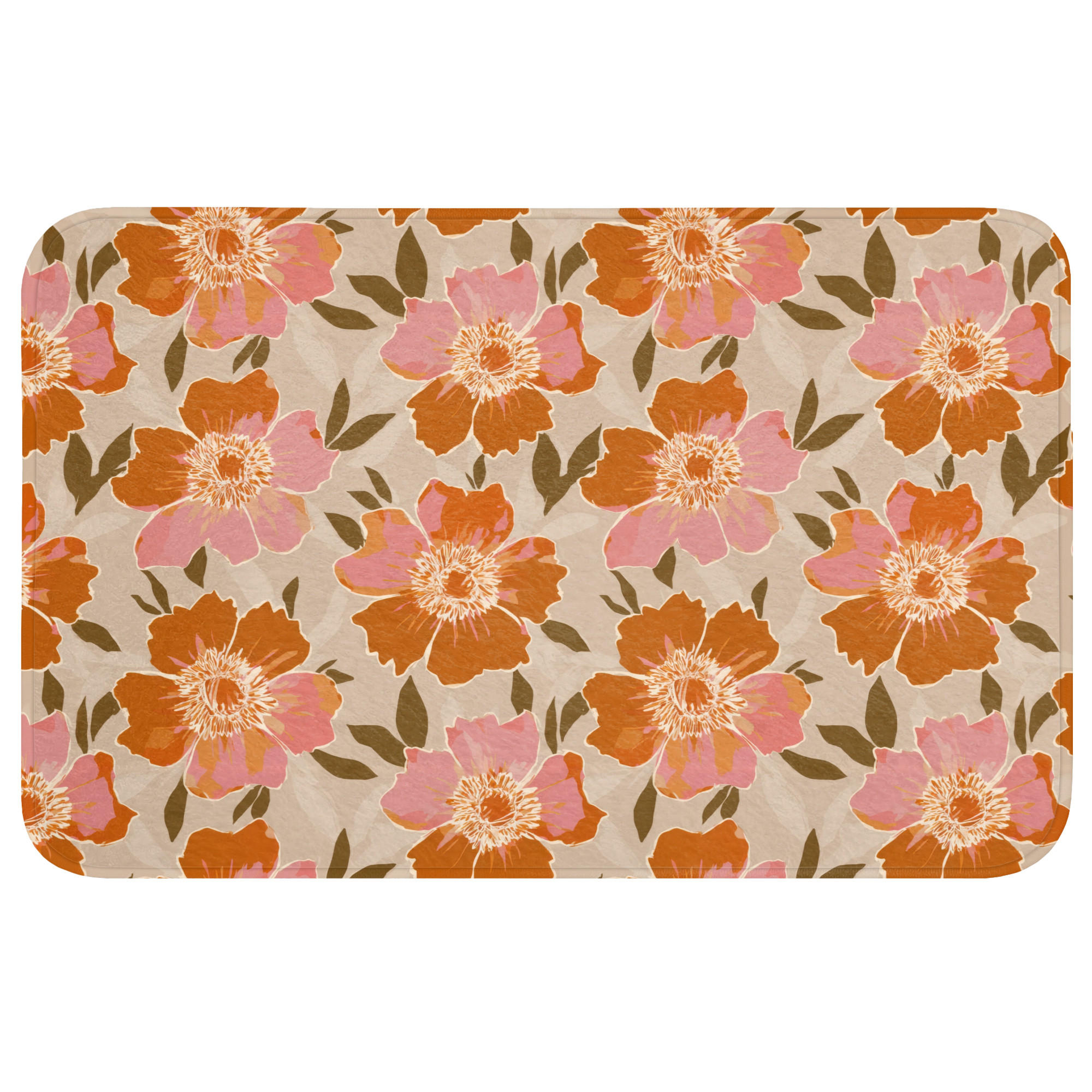 OnlyWow KOUPELNOVÁ PŘEDLOŽKA Květiny - Motiv - Retro 80x50 cm