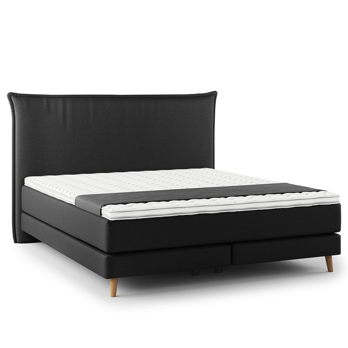 BOXSPRINGBETT - Klassisch - Schwarz, Holz (180/200cm) - home24