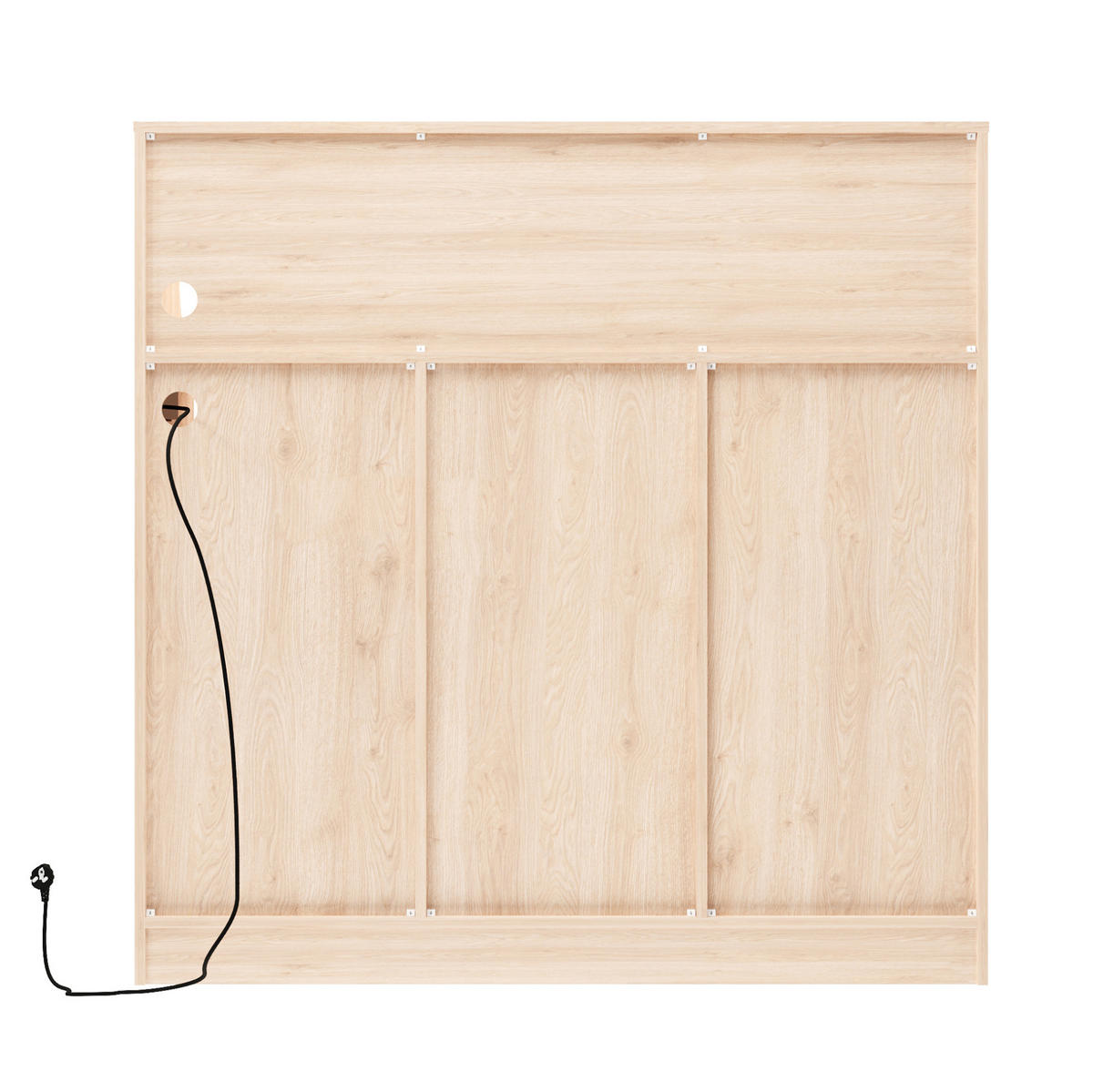 SIDEBOARD 120/40/121 cm z MDF v přírodní a bílé barvě s LED a zásuvkou - bílá, kompozitní dřevo (120/121/40cm) - Modenvie