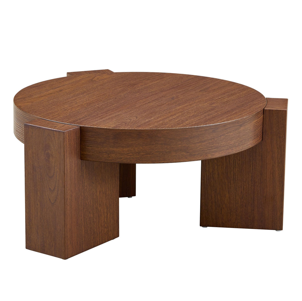 COUCHTISCH-SET 61/61/30 cm walnussfarben aus Holzwerkstoff und Glas mit trennbarem 2-in-1 Design - Walnussfarben, Holzwerkstoff (61/61/30cm) - OKWISH