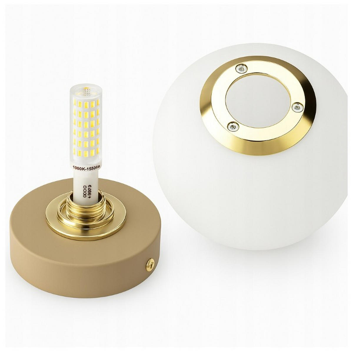 DECKENLEUCHTE ECRU II - Beige/Goldfarben, Glas/Metall (14/14/16cm) - kiki design