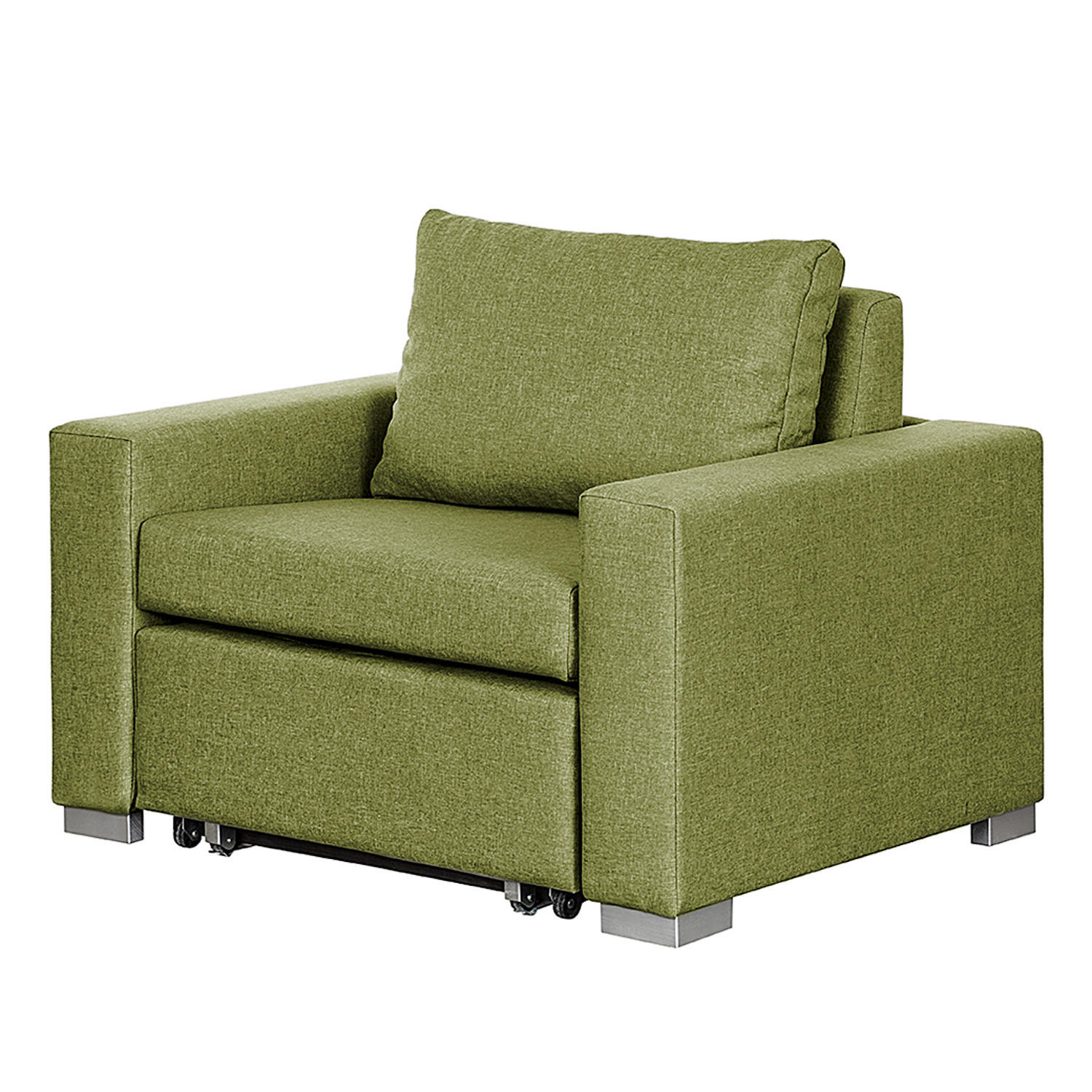 SCHLAFSESSEL - Silberfarben/Grün, Textil (110/90/90cm) - home24