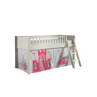 KINDERBETT Karyl 208x114x135 Massivholz Weiß Textilset Princess 1 - Magenta/Weiß, Holz (90/200cm) - 58aufmkessel