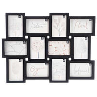 MULTIRAHMEN für 12 Fotos 10/15 cm - Schwarz, Kunststoff (60/46.5/2.5cm) - Giftdecor