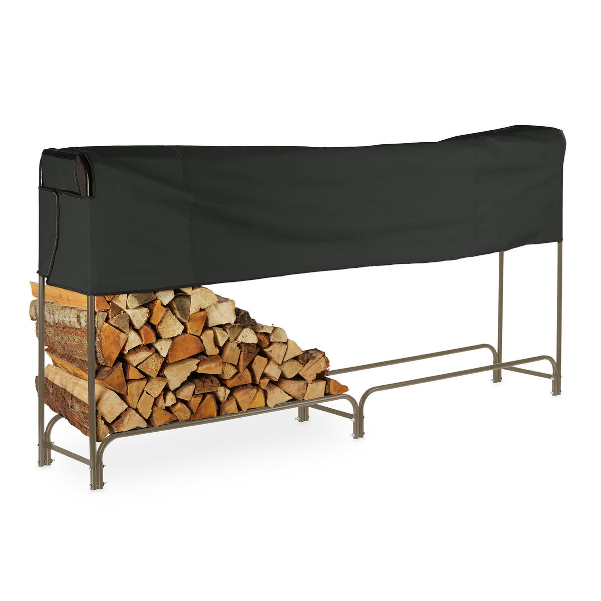 KAMINHOLZREGAL - Multicolor, Textil/Metall (250/122/30cm) - Relaxdays