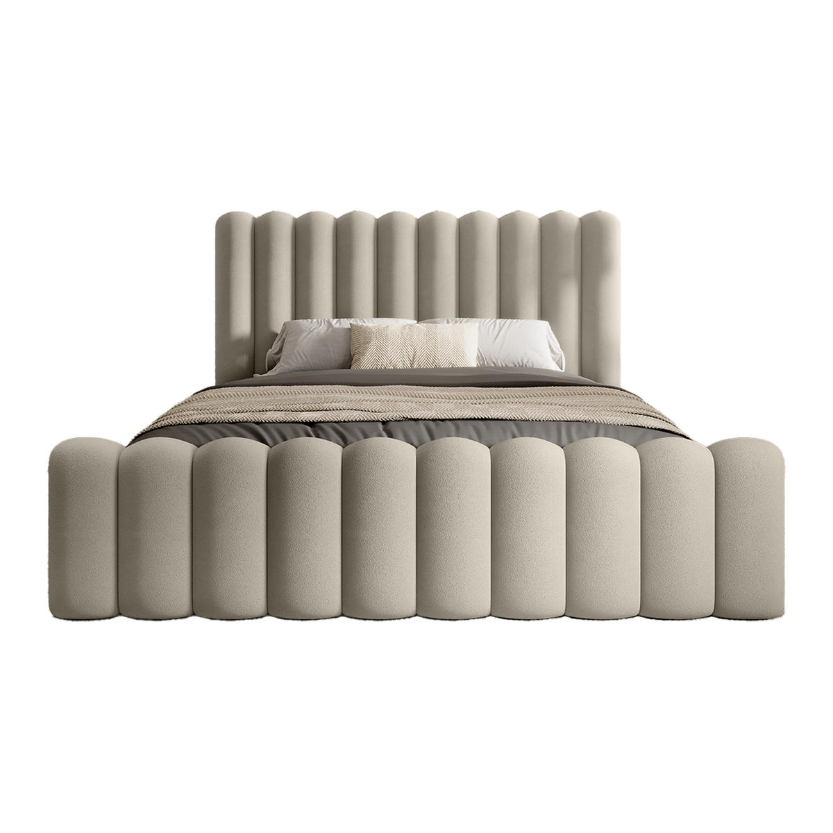 POLSTERBETT ALORIS 140x200 cm, Creme - Creme, Textil (200/140cm) - Fedve