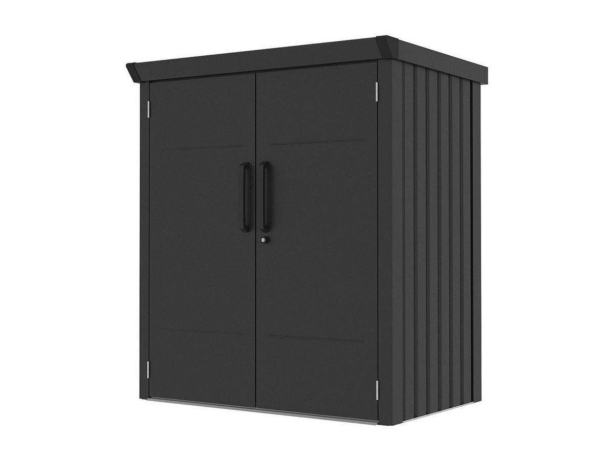 GARTENSCHRANK - 130 cm x 83 cm - metall - anthrazitgrau Norisa - Anthrazit, Metall (130/141/83cm) - Vente-Unique