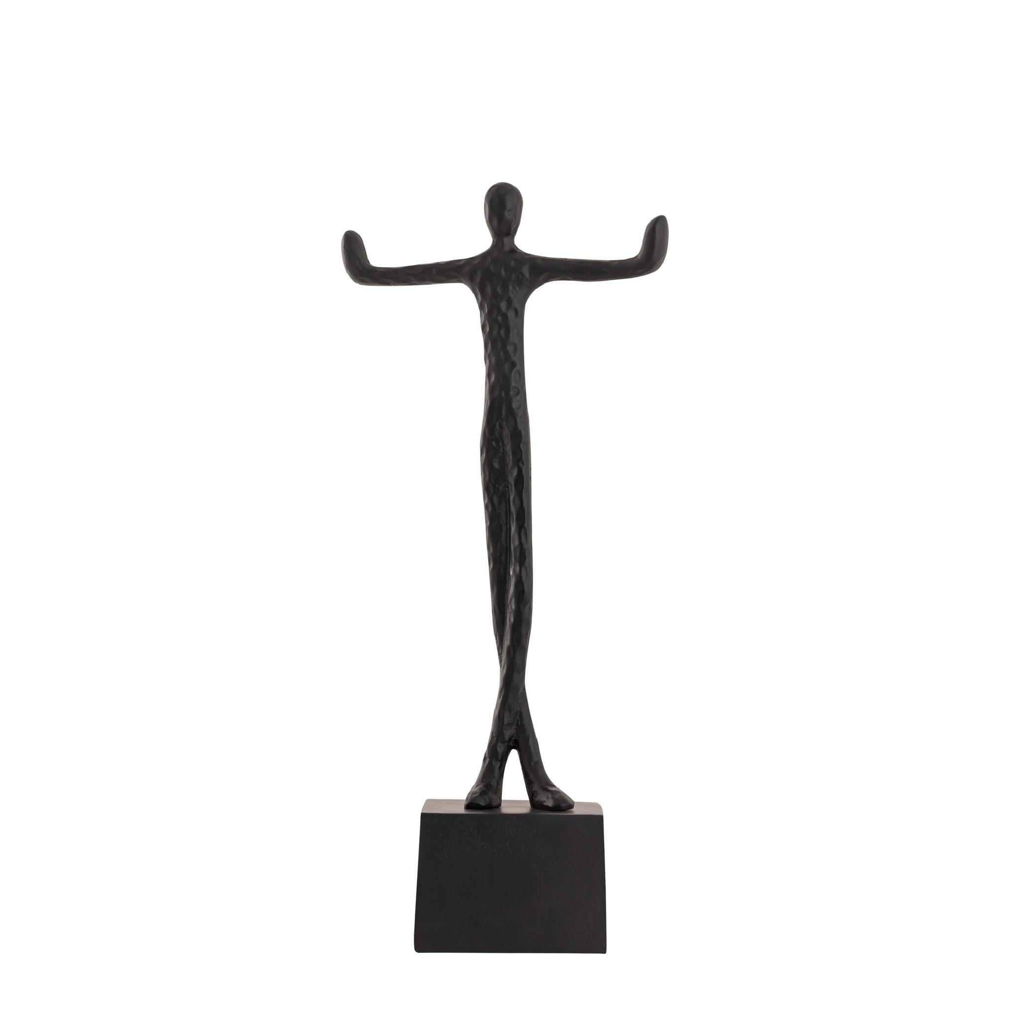 SKULPTUR Eagen Schwarz 16/9/36cm - Schwarz, Metall (9/36/16cm) - PTMD Collection