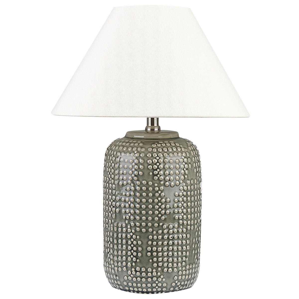 TISCHLAMPE Mussel 34/34/47 cm - Grau, Keramik (34/14/47cm) - Beliani