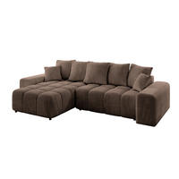 ECKSOFA Ottomane links/rechts ENIL-L 290x175x84 Braun Velours - Braun, Holzwerkstoff/Kunststoff (290/175cm) - ALTDECOR