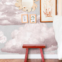 TAPETE Wolken aus echtem Papier, 200x280cm, 8 Bögen - Pink, Papier (200/280cm) - WALLPAPERS4BEGINNERS