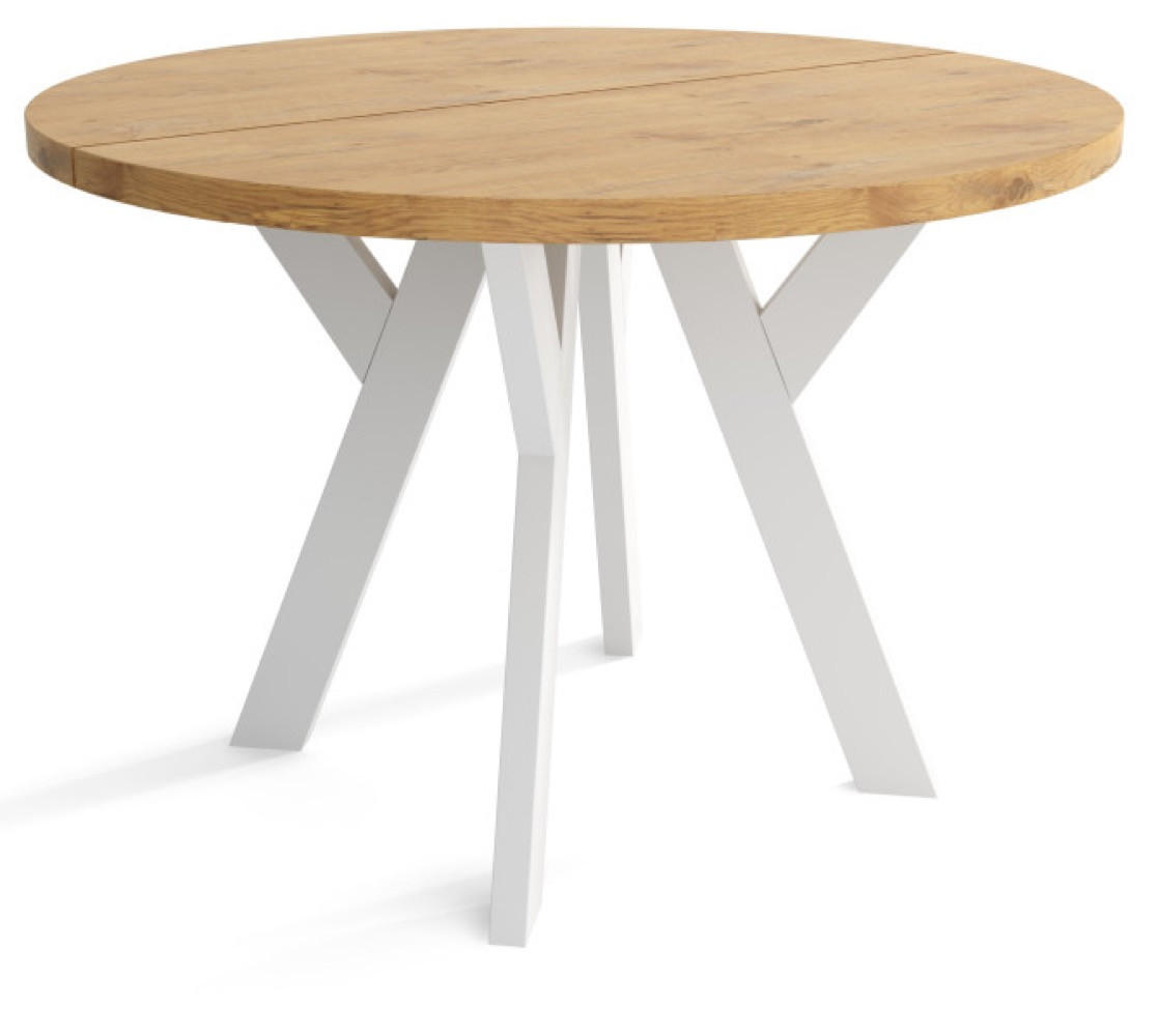 TISCH Weiß Lancelot Ausziehbar Rund 90/190 cm - Multicolor, Holzwerkstoff (190/90/76cm) - Sepro Meble