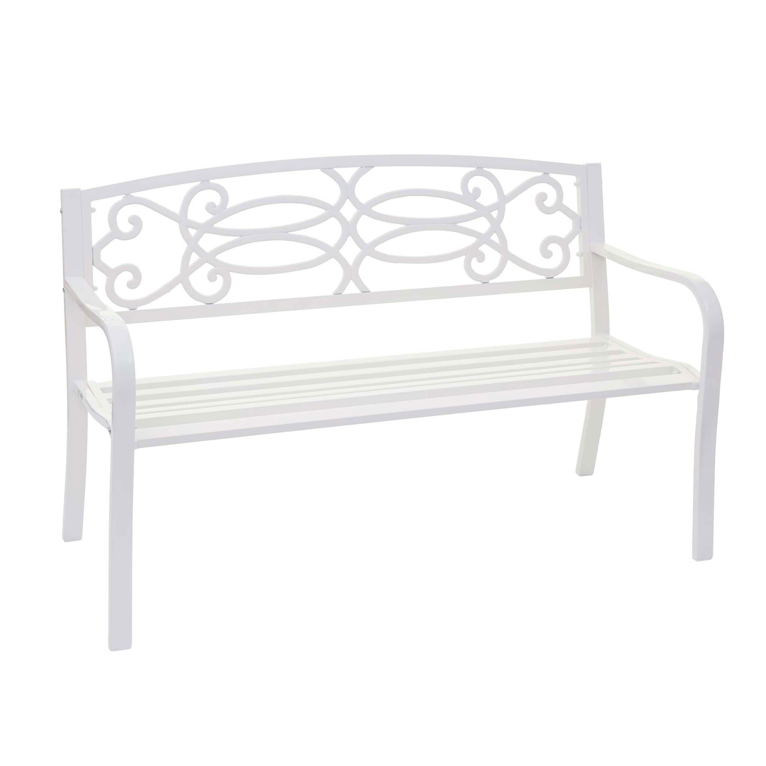 GARTENBANK Weiß - Weiß, Metall (127/87/58cm) - MCW