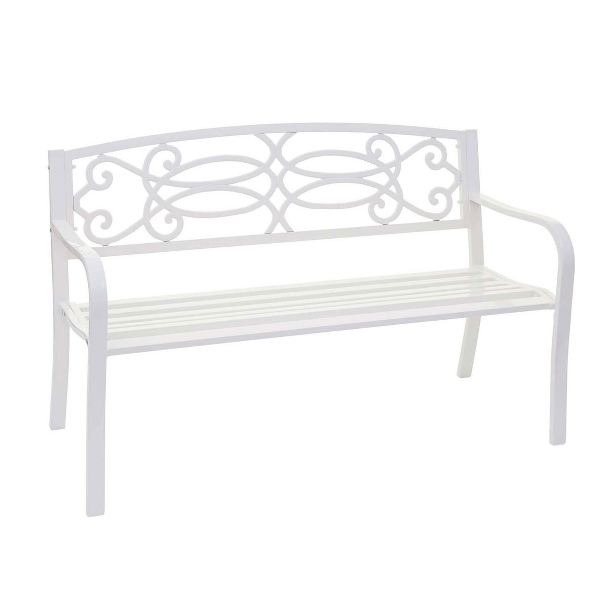 GARTENBANK Weiß - Weiß, Metall (127/87/58cm) - MCW