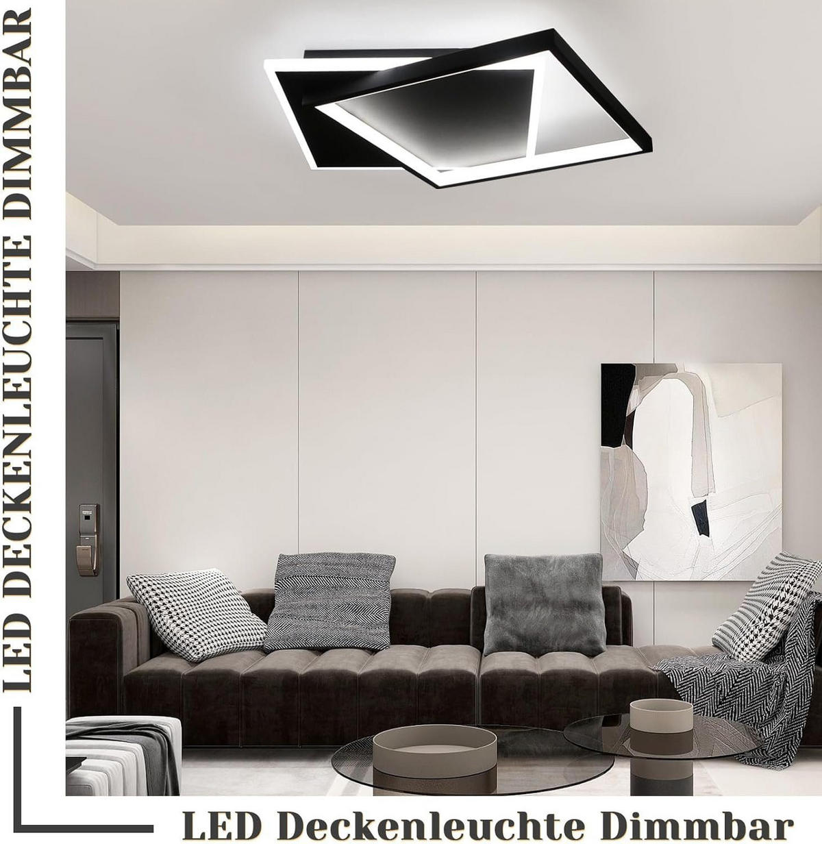 LED-DECKENLEUCHTE Daniela 44/40/6 cm - Schwarz, Metall (44/40/6cm) - Nettlife