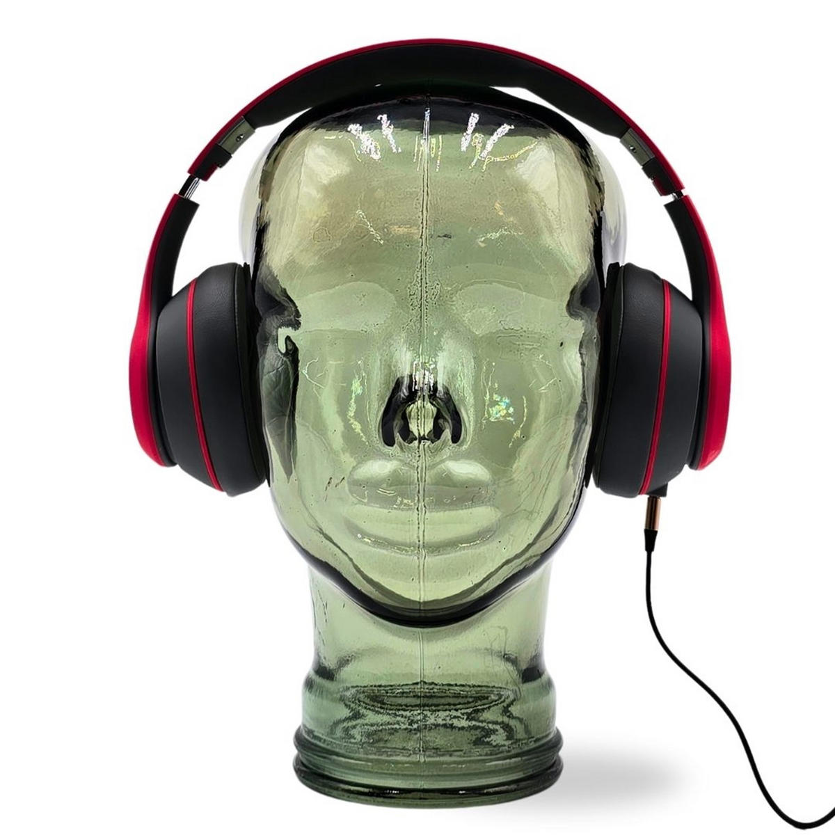 KOPFHÖRERSTÄNDER MICK Glas transparent olivgrün - Grün, Glas (21/29/21cm) - DESIGN DELIGHTS